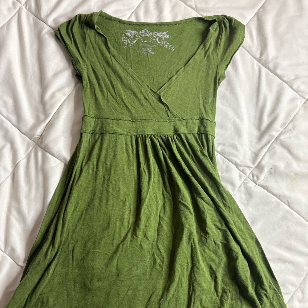 Free People Olive V-Neck dress